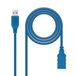 Kabel z rozgałęźnikiem USB NANOCABLE 10.01.0902-BL 2 m Niebieski (1 Sztuk)