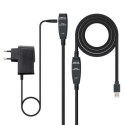 Kabel z rozgałęźnikiem USB TooQ 10.01.0313 Czarny 15 m 5 Gbps