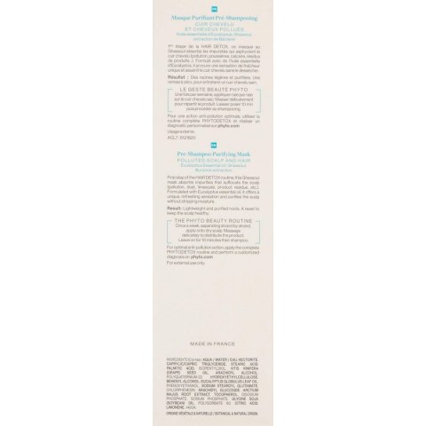 Maseczka Oczyszczająca Phyto Paris PhytoDetox Pre-szampon (125 ml)