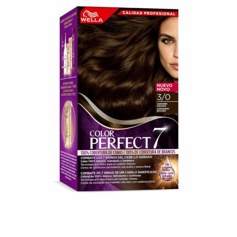 Trwała Koloryzacja Wella Color Perfect 7 Nº 3/0 Włosy Siwe Ciemny Szatyn 60 ml