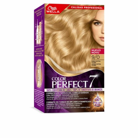 Trwała Koloryzacja Wella Color Perfect 7 Nº 9/0 Włosy Siwe 60 ml Blond Super Jasny