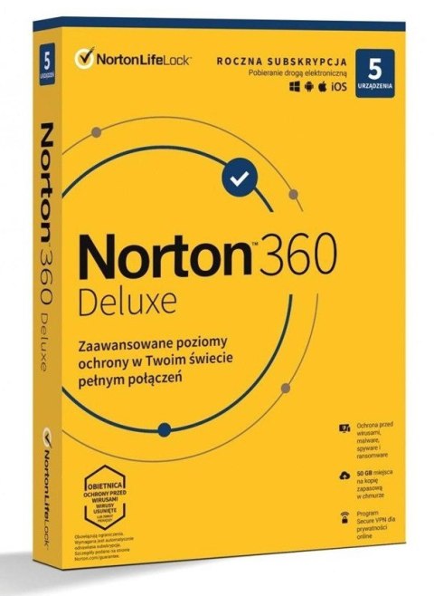 Norton 360 Deluxe 5D/12M BOX (NIE WYMAGA KARTY)