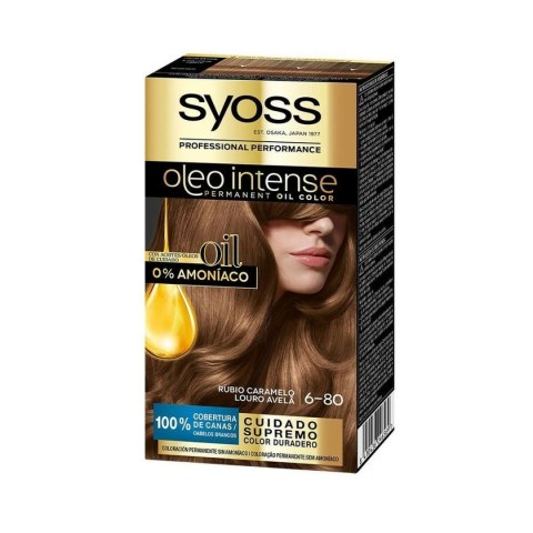 Trwała Koloryzacja Syoss Olio Intense Bez amoniaku Nº 6,80 Karmelowy Blond