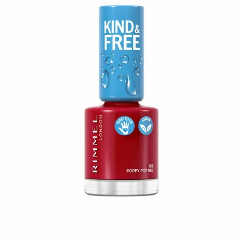 Lakier do paznokci Rimmel London Kind & Free 156-poppy pop red (8 ml)