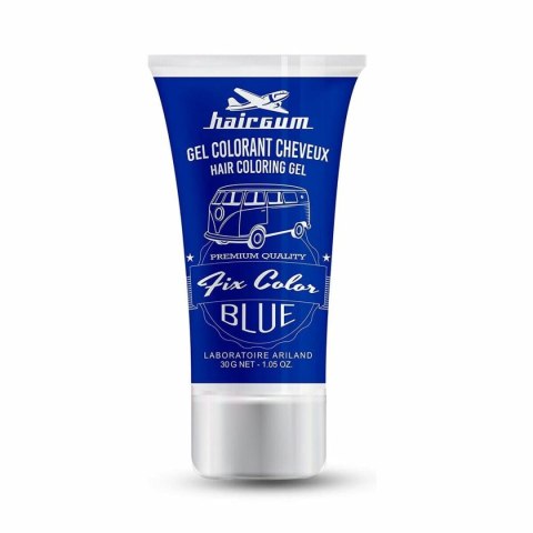 Nietrwała Koloryzacja Hairgum Fix Color Żel utrwalający Niebieski Blue 30 ml