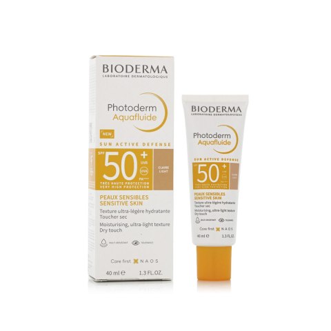 Ochrona przeciwsłoneczna z kolorem Bioderma Photoderm Aquafluide Light SPF 50+ 40 ml