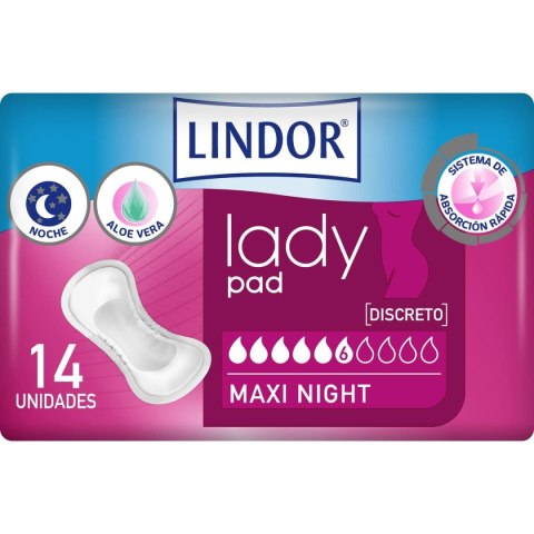 Podpaski na Nietrzymanie Moczu Lindor Lady Pad Maxi Noc 14 Sztuk