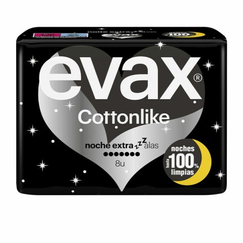 Podpaski ze Skrzydełkami na Noc Evax Cottonlike 8 Sztuk