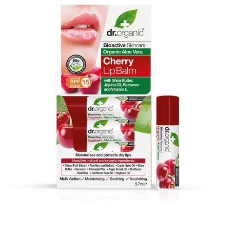 Balsam do Ust Dr.Organic Spf 15 5,7 g Aloe Vera wiśniowy