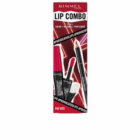 Zestaw Do Makijażu Rimmel London Lip Combo 3 Części Fav Red