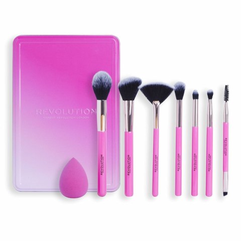 Zestaw Pędzli do Makijażu Revolution Make Up The Brush Edit Różowy 8 Części