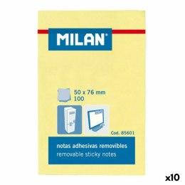 Karteczki przyklejane Milan Żółty 56 x 76 mm (10 Sztuk)