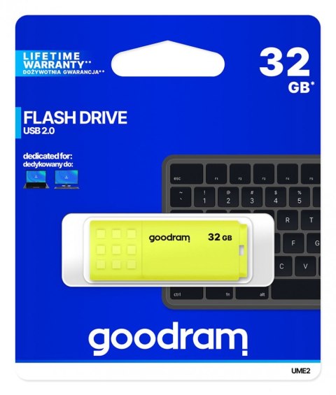 Pendrive UME2 32GB USB 2.0 Żółty