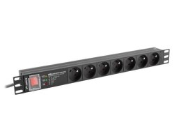 Listwa zasilająca rack PDU 19 cali 1U 16A 7X 230V PL SPD-3MP 2m czarna