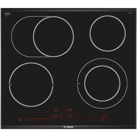 Płyta ceramiczna Bosch PKN675DP1D Serie 8 60 cm | 4 pola | PowerBoost | timer | czarny | bezramkowa