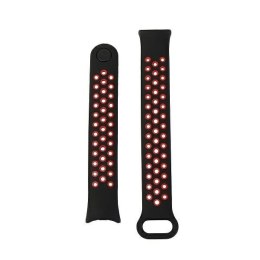 Beline pasek Mi Band 10/9/8 design czarno-czerwony /black-red