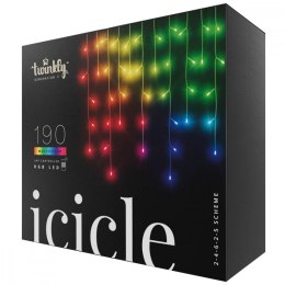 Inteligentne lampki sople Icicle 190 RGB LED, 5x0,5 m, IP44, przezroczysty przewód