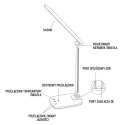 Lampa stołowa Montis MT042 Biały Czarny Aluminium ABS 16 Części