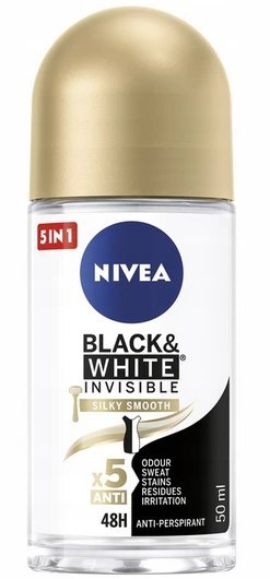 Nivea Black&White Silky Smooth Antyperspirant Roll-On 50 ml