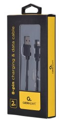 Kabel GEMBIRD CC-USB2-AMLM-2M (USB 2.0 M - Lightning M; 2m; kolor czarny)