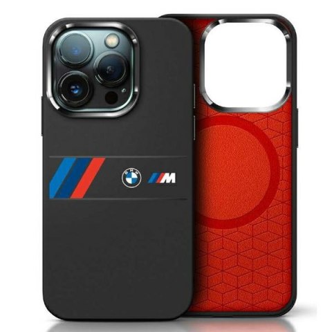 BMW BMHMP16X23SAXK iPhone 16 Pro Max 6.9" czarny/black hardcase Silicone Middle Stripe MagSafe