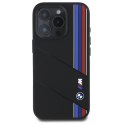 BMW BMHMP16X23SCUK iPhone 16 Pro Max 6.9" czarny/black hardcase Silicone Cut Tricolor Lines MagSafe