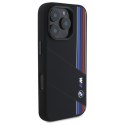 BMW BMHMP16X23SCUK iPhone 16 Pro Max 6.9" czarny/black hardcase Silicone Cut Tricolor Lines MagSafe