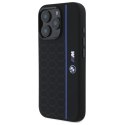 BMW BMHMP16X23SHEB iPhone 16 Pro Max 6.9" czarny/black hardcase Silicone Hexagon Blue Line MagSafe