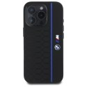 BMW BMHMP16X23SHEB iPhone 16 Pro Max 6.9" czarny/black hardcase Silicone Hexagon Blue Line MagSafe