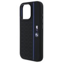 BMW BMHMP16X23SHEB iPhone 16 Pro Max 6.9" czarny/black hardcase Silicone Hexagon Blue Line MagSafe