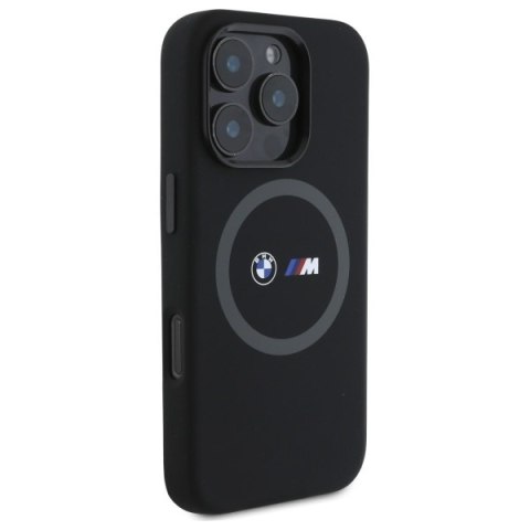BMW BMHMP16X23SROK iPhone 16 Pro Max 6.9" czarny/black hardcase M Silicone Printed Ring MagSafe