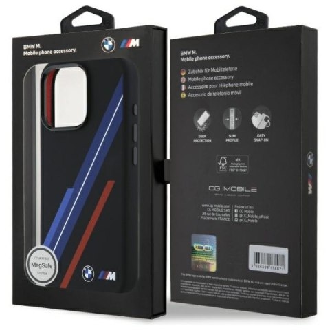 BMW BMHMP16L23SSPK iPhone 16 Pro 6.3" czarny/black hardcase Silicone Random Lines MagSafe