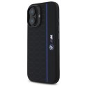 BMW BMHMP16S23SHEB iPhone 16 6.1" czarny/black hardcase Silicone Hexagon Blue Line MagSafe