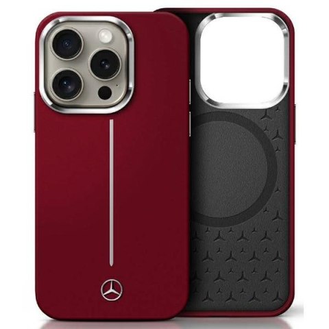 Mercedes MEHMP16X23SUMSR iPhone 16 Pro Max 6.9" czerwony/red hardcase Silicone White Stripe MagSafe