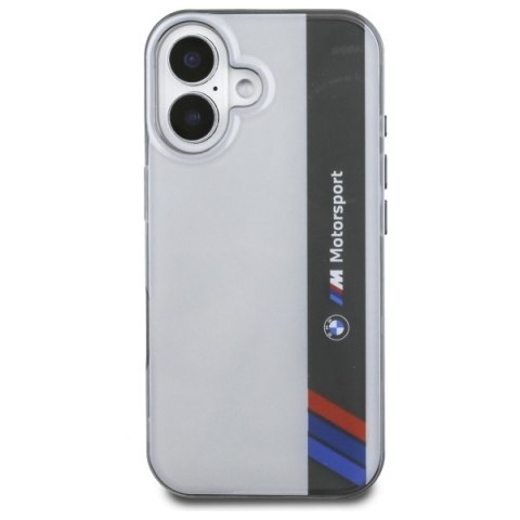 BMW BMHCP16S23HTFEG iPhone 16 6.1" szary/grey hardcase Motorsport IML Vertical Stripe
