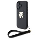 DKNY DKHCP16SPBSWSK iPhone 16 6.1" czarny/black hardcase Wrist Strap Stock Logo