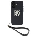 DKNY DKHCP16SPBSWSK iPhone 16 6.1" czarny/black hardcase Wrist Strap Stock Logo