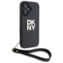 DKNY DKHCP16SPBSWSK iPhone 16 6.1" czarny/black hardcase Wrist Strap Stock Logo