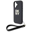 DKNY DKHCP16SPBSWSK iPhone 16 6.1" czarny/black hardcase Wrist Strap Stock Logo