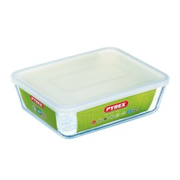 Prostokątne pudełko na lunch z pokrywką Pyrex Cook & Freeze 25 x 20 cm Przezroczysty Silikon Szkło 2,6 L (6 Sztuk)