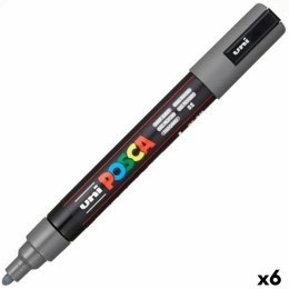 Marker farby akrylowe POSCA PC-5M Ciemny szary 1,8-2,5 mm (6 Sztuk)