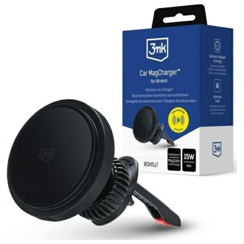 3MK Car MagCharger uchwyt z ładowaniem indukcyjnym 15W do kratki wentylacyjnej czarny/black