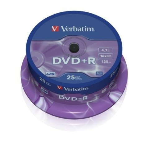 Verbatim Płyta DVD-R 4.7GB 16x AZO srebrny/matt silver 25szt 43500