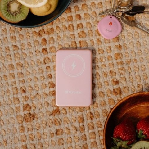 Verbatim Powerbank indukcyjny `n` Go 15W5000mAh Wireless Magnetic różowy/pink 32243
