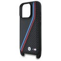 BMW BMHCP16X23PSVTK iPhone 16 Pro Max 6.9" czarny/black hardcase M Edition Carbon Tricolor Lines & Strap