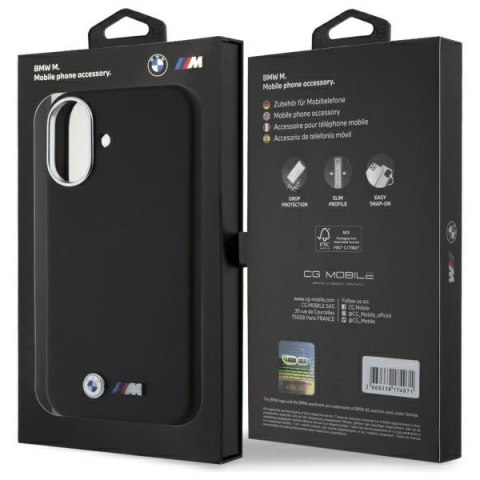 BMW BMHCP16S23PMWK iPhone 16 6.1" czarny/black hardcase M Smooth Full Wrapped Metal