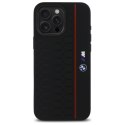 BMW BMHMP16X23SHER iPhone 16 Pro Max 6.9" czarny/black hardcase Silicone Hexagon Red Line MagSafe