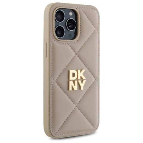 DKNY DKHCP14LPQDSLE iPhone 14 Pro 6.1" beżowy/beige Quilted Stack Logo