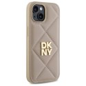 DKNY DKHCP15SPQDSLE iPhone 15 6.1" beżowy/beige Quilted Stack Logo