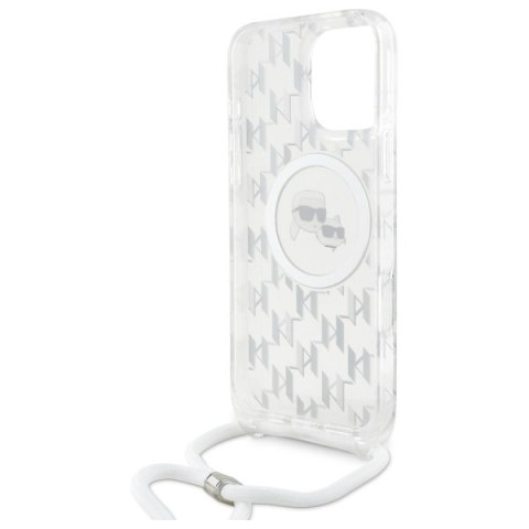 Karl Lagerfeld KLHMP16LHCKCKLCT iPhone 16 Pro 6.3" transparent hardcase IML Crossbody Monogram Karl & Choupette Head MagSafe